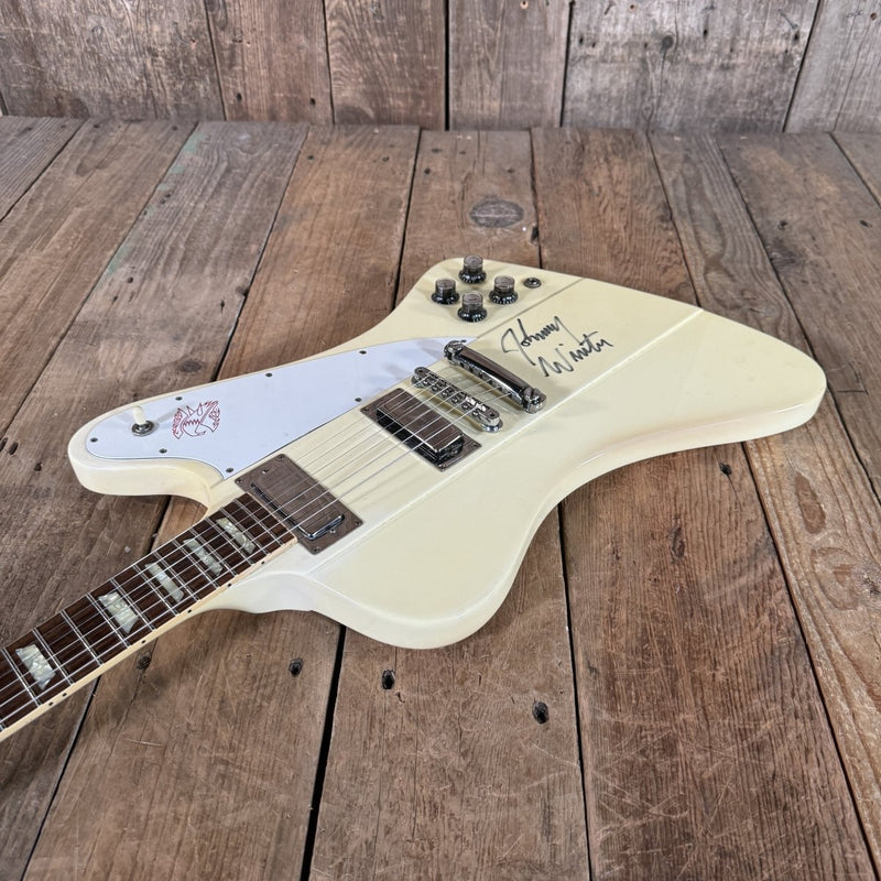 Gibson Firebird V reissue Johnny Winter signed 1991 Alpine White - Mahar's Vintage Guitars