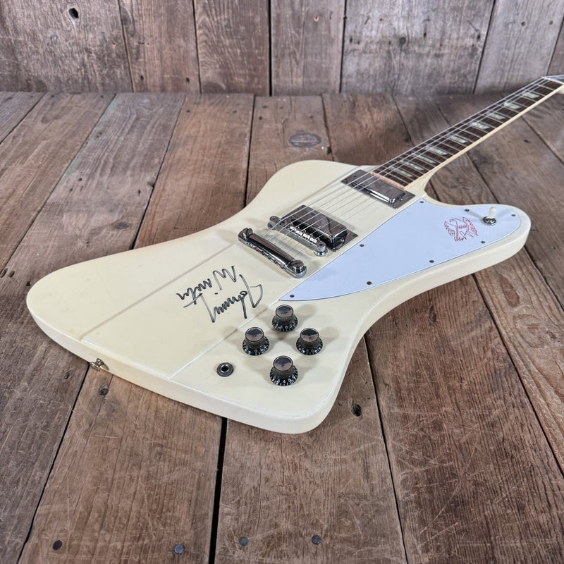Gibson Firebird V reissue Johnny Winter signed 1991 Alpine White - Mahar's Vintage Guitars