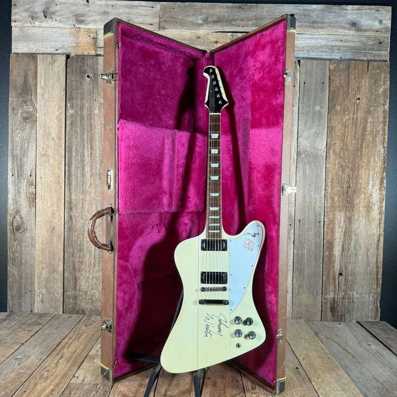 Gibson Firebird V reissue Johnny Winter signed 1991 Alpine White - Mahar's Vintage Guitars