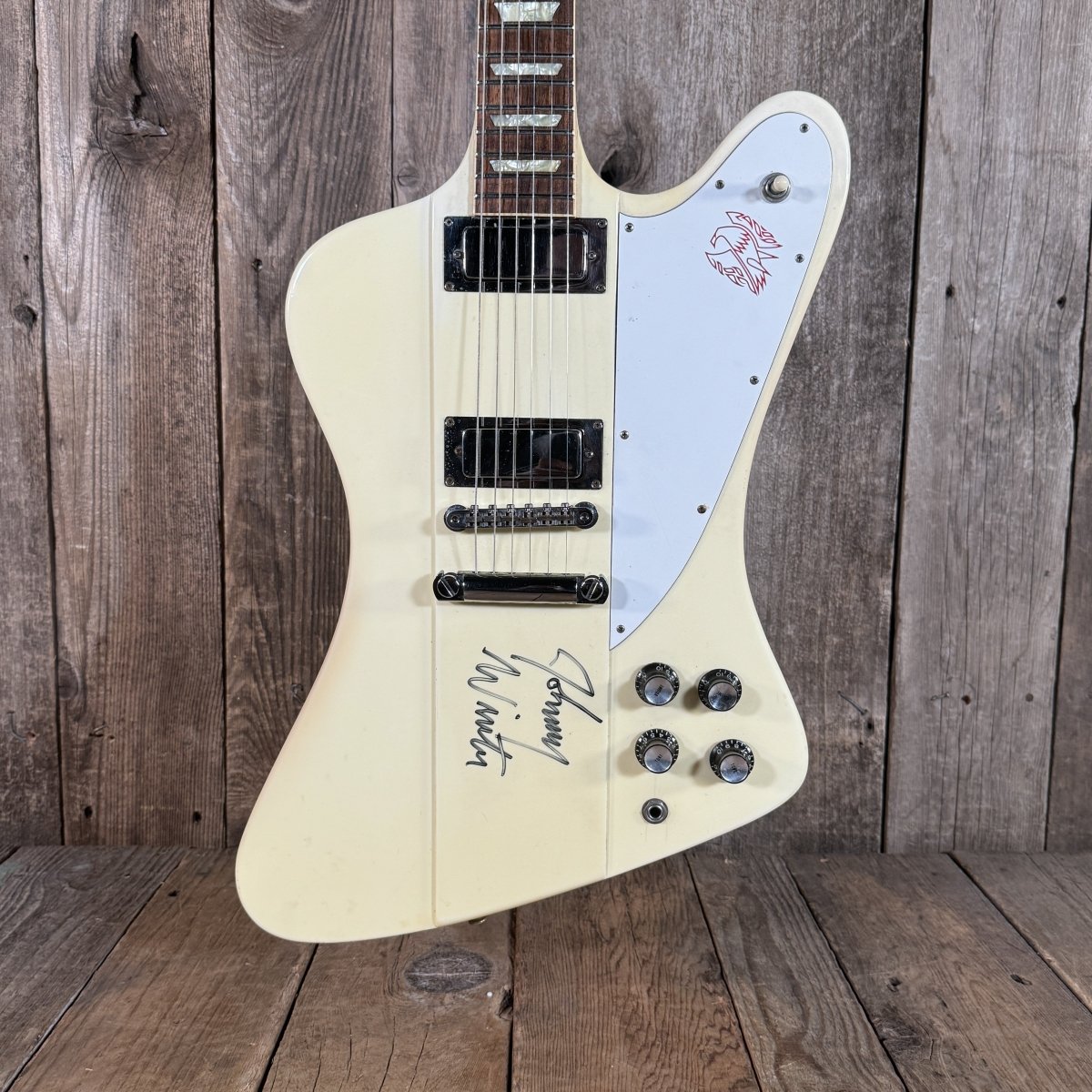 ギター Gibson Firebird Gibson Firebird V reissue Johnny Winter signed 1991 Alpine