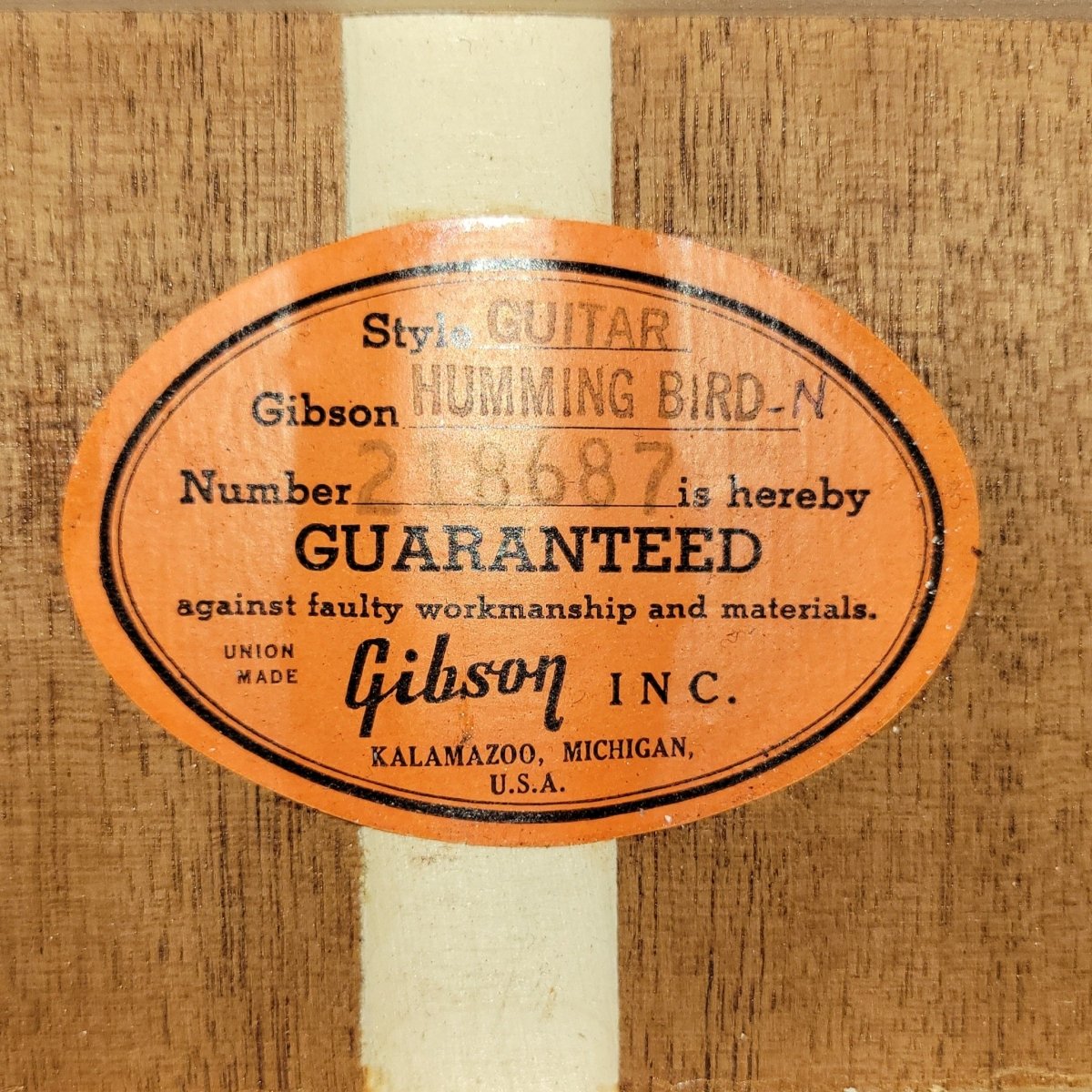 Gibson Hummingbird N 1964 Near Mint 292 Made in 1964 - Mahar's Vintage Guitars