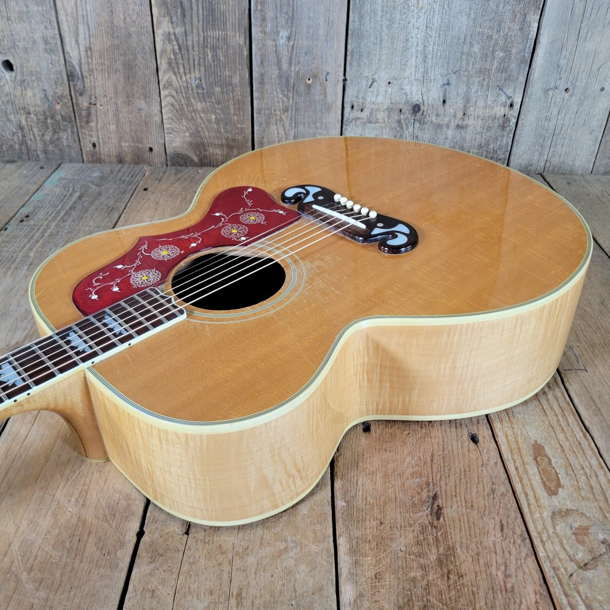 Gibson J - 200N 1968 Blonde – Original Case & Hang Tag, Vintage Acoustic - Mahar's Vintage Guitars