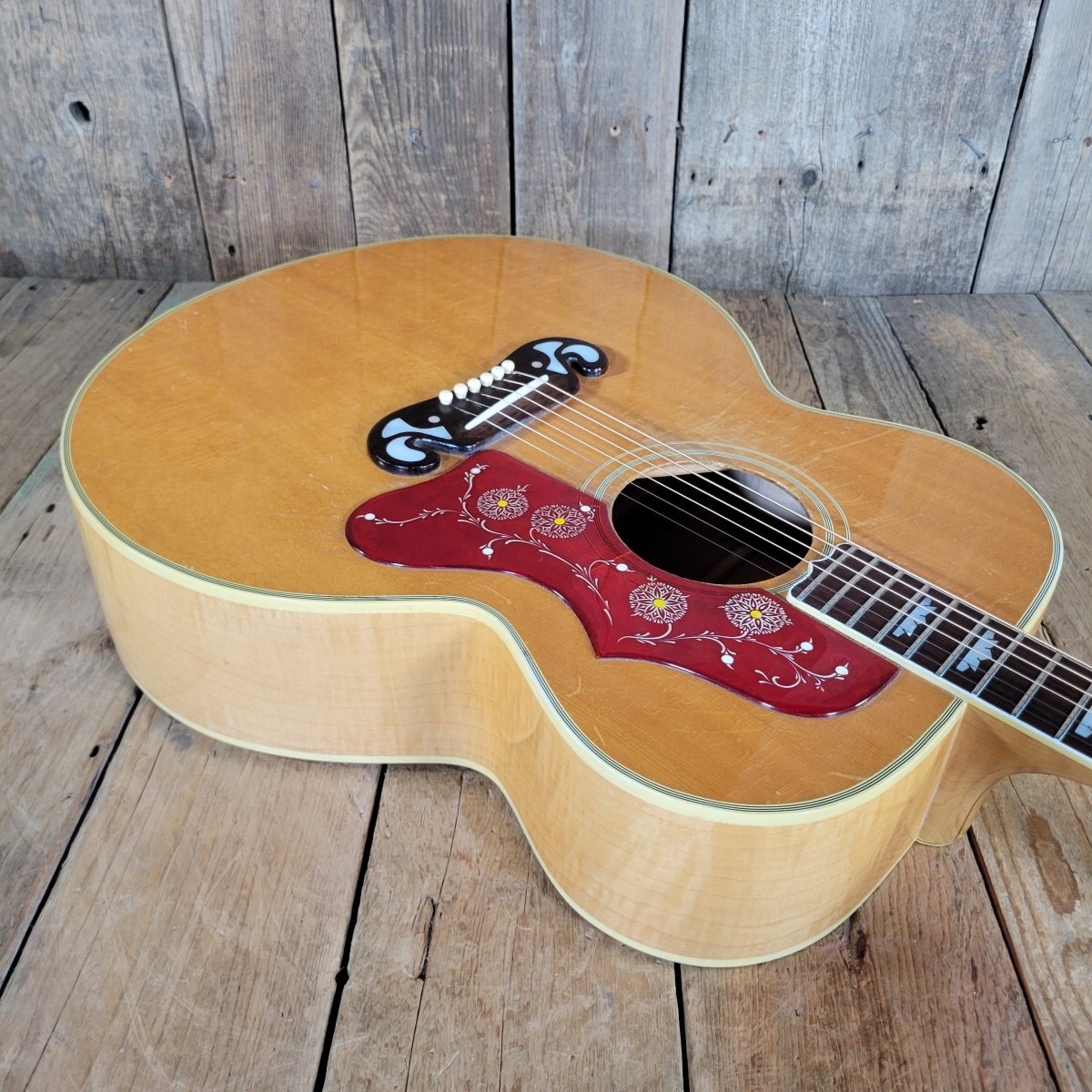 Gibson J - 200N 1968 Blonde – Original Case & Hang Tag, Vintage Acoustic - Mahar's Vintage Guitars