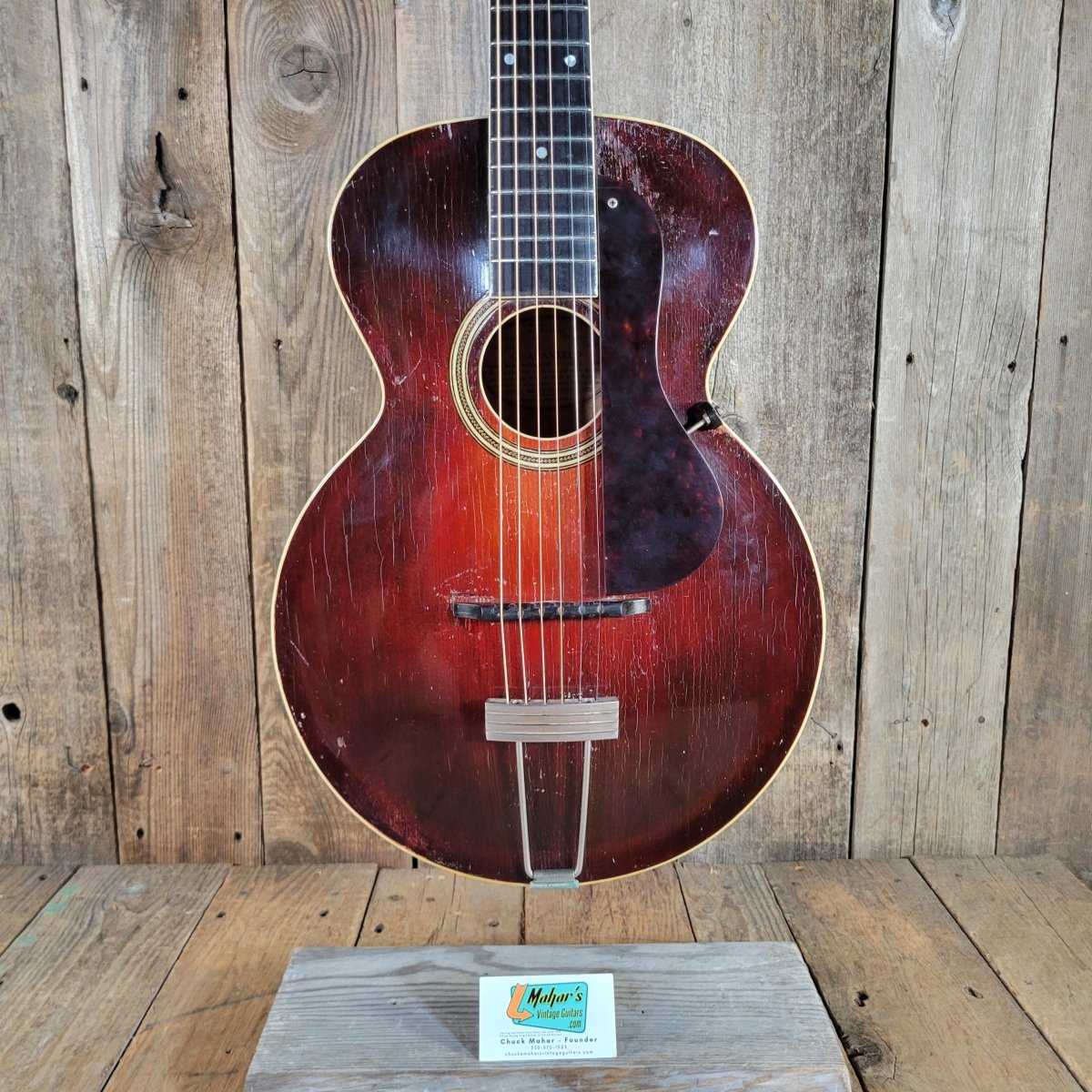 Gibson L-3 Acoustic Archtop 1920 Non-Original Tailpiece w/ Chipboard Case - Mahar's Vintage Guitars