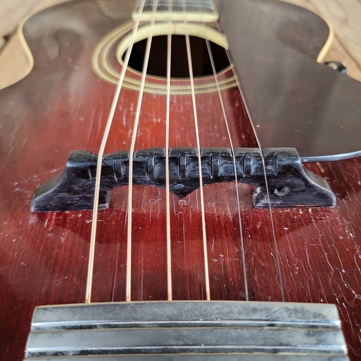 Gibson L-3 Acoustic Archtop 1920 Non-Original Tailpiece w/ Chipboard Case - Mahar's Vintage Guitars