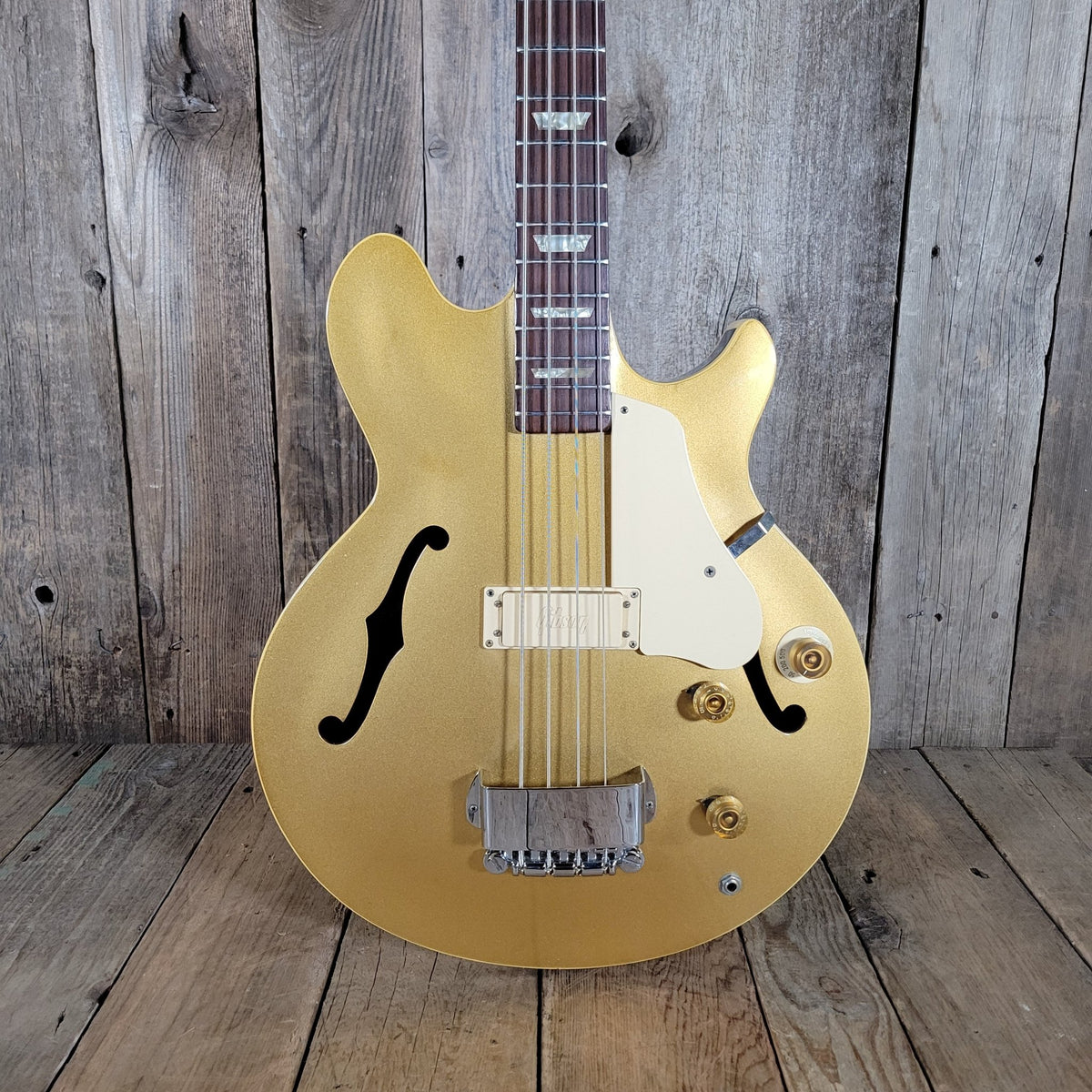 Gibson Les Paul Signature Bass – Vintage Gold Finish, Semi - Hollow Body 1974 - Mahar's Vintage Guitars