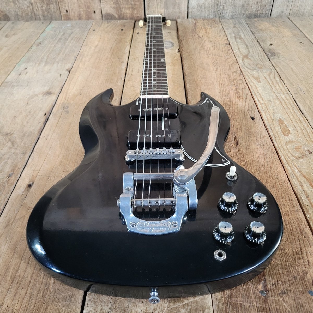 Gibson SG Special 1965 Refinished Player's Guitar Black with Late 60s Case - Mahar's Vintage Guitars