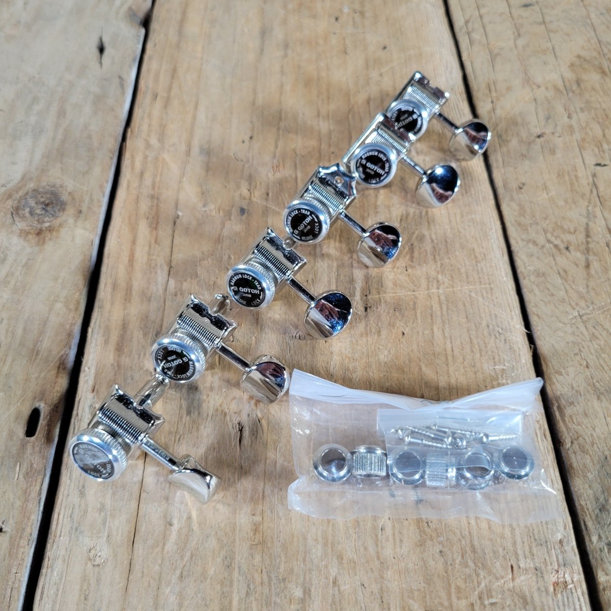 Gotoh MG-T Magnum Lock Trad 6-In-Line Tuners Chrome Excellent - Mahar's Vintage Guitars