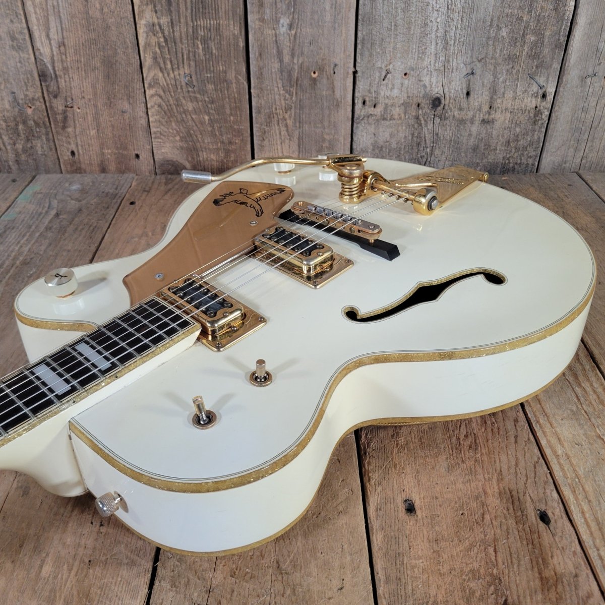 Gretsch 1977 White Falcon 7593 Single Cut All Original w/ case Excellent - Mahar's Vintage Guitars