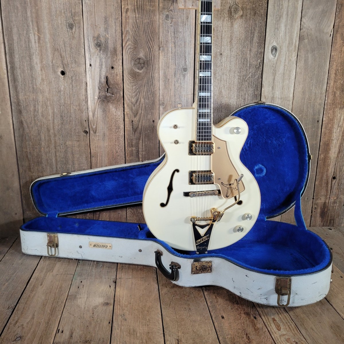 Gretsch 1977 White Falcon 7593 Single Cut All Original w/ case Excellent - Mahar's Vintage Guitars