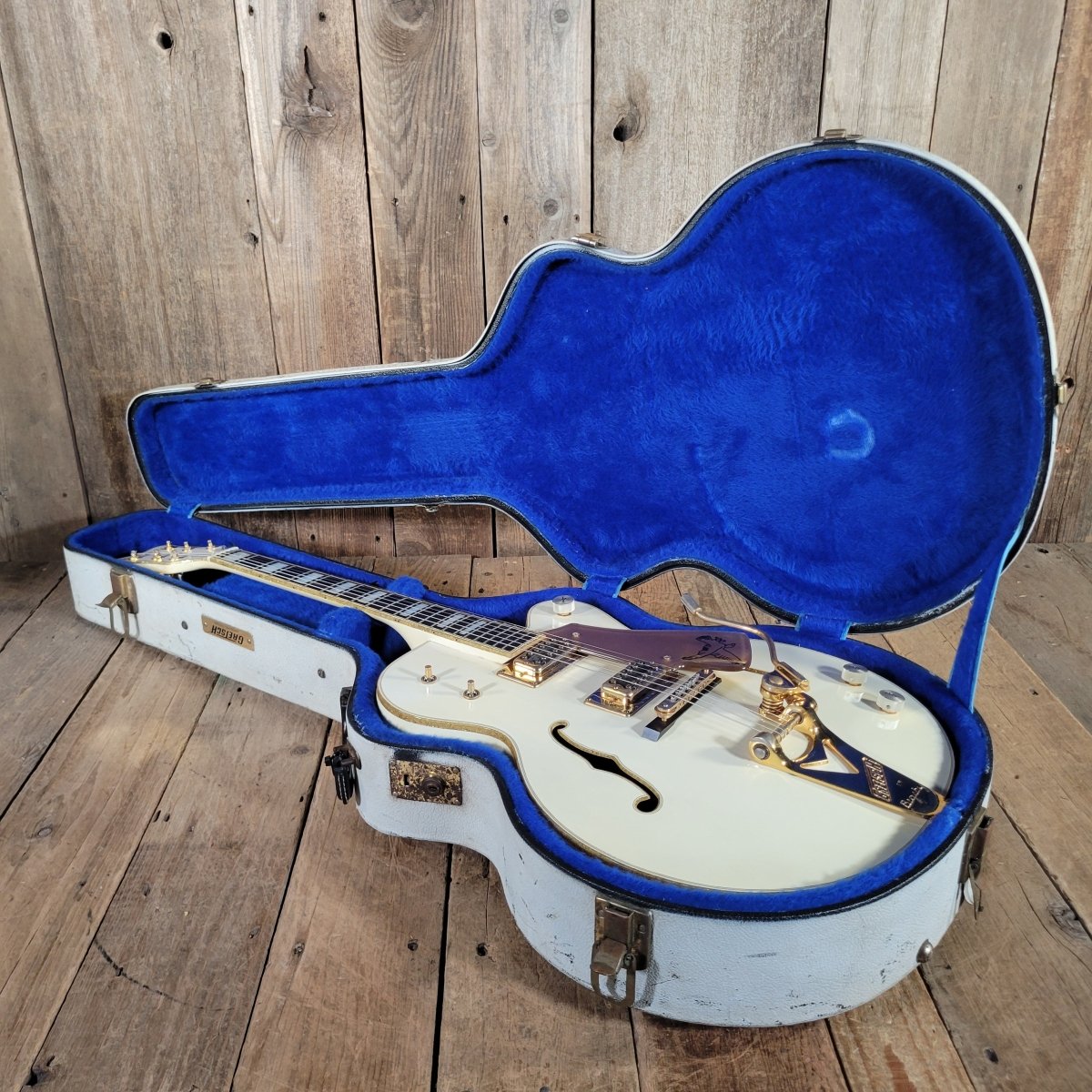 Gretsch 1977 White Falcon 7593 Single Cut All Original w/ case Excellent - Mahar's Vintage Guitars
