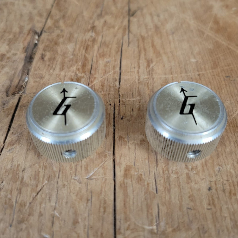Gretsch Arrow Knobs (2) Gold Aluminum 1960s 1970s - Mahar's Vintage Guitars