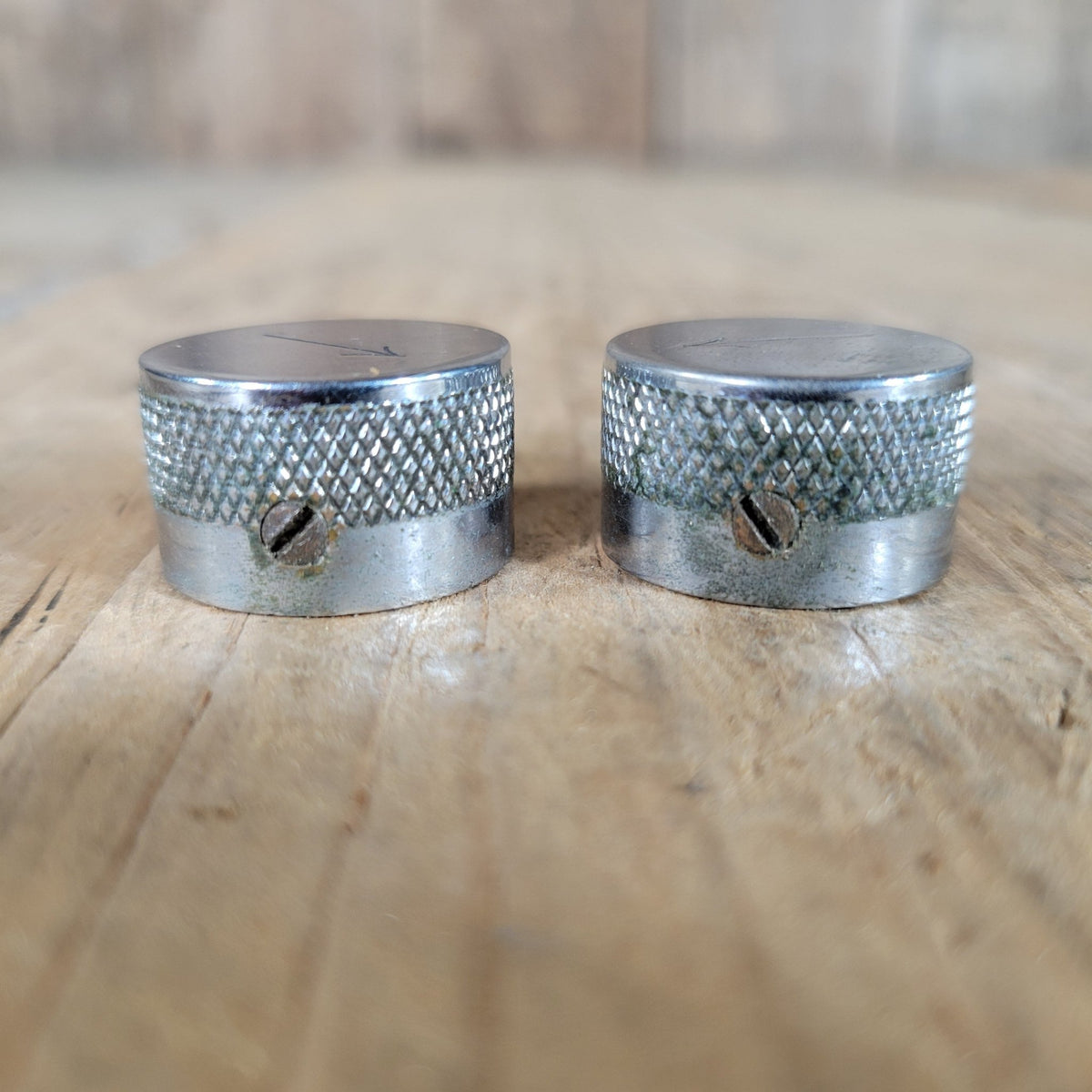 Gretsch Knobs (2) Chrome Non G Pointer Style 1955 1950s - Mahar's Vintage Guitars