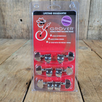 Grover 502N Rotogrip Locking Guitar Tuning Peg Set, Nickel, Near Mint - Mahar's Vintage Guitars