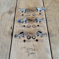 Grover 502N Rotogrip Locking Guitar Tuning Peg Set, Nickel, Near Mint - Mahar's Vintage Guitars