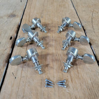 Grover Milk Bottle Patent Pending Tuning Machines Nickel With Screws 1950s - Mahar's Vintage Guitars