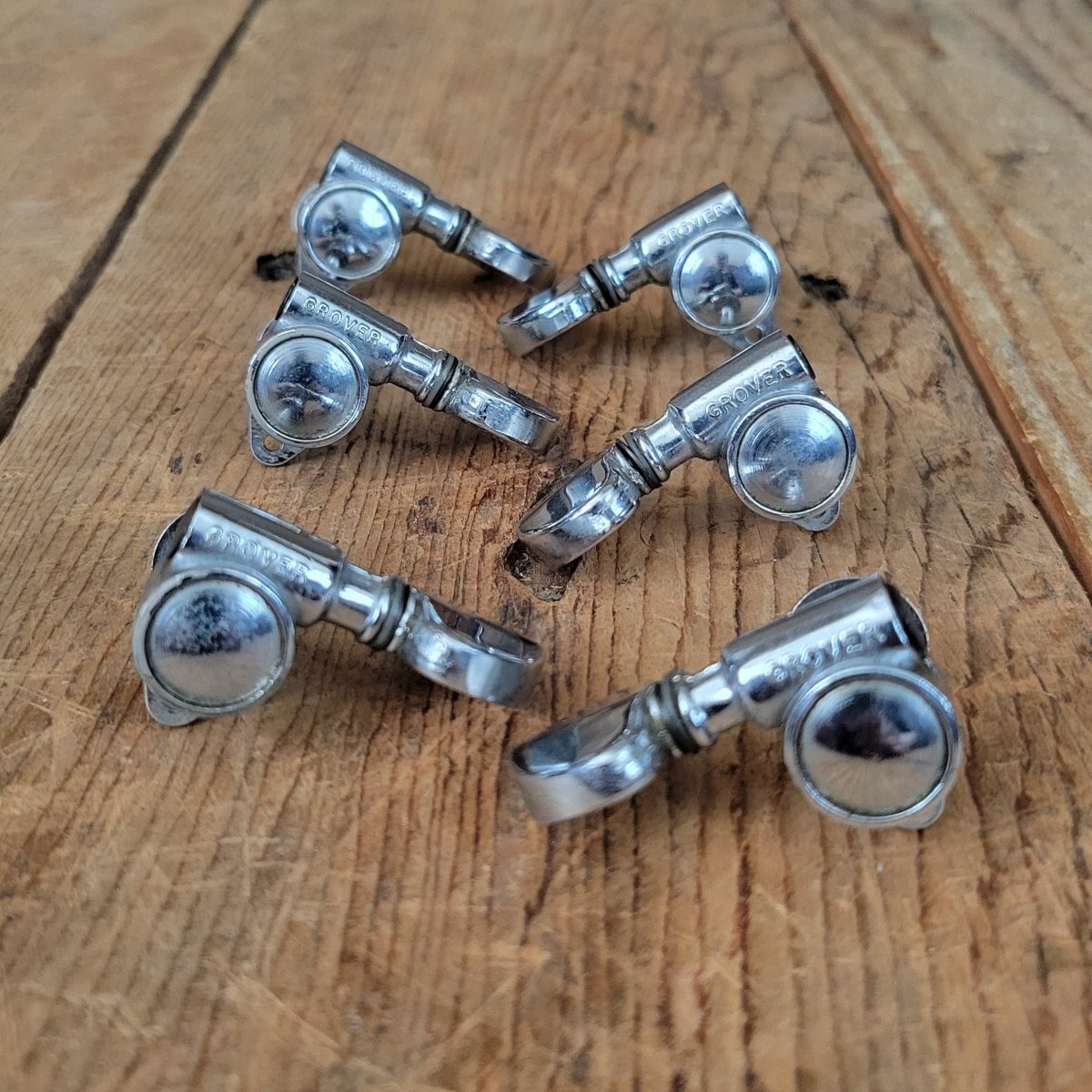 Grover Rotomatic "Milk Bottle" Chrome 3 per side tuners tuning machines 1968 1970s Martin - Mahar's Vintage Guitars