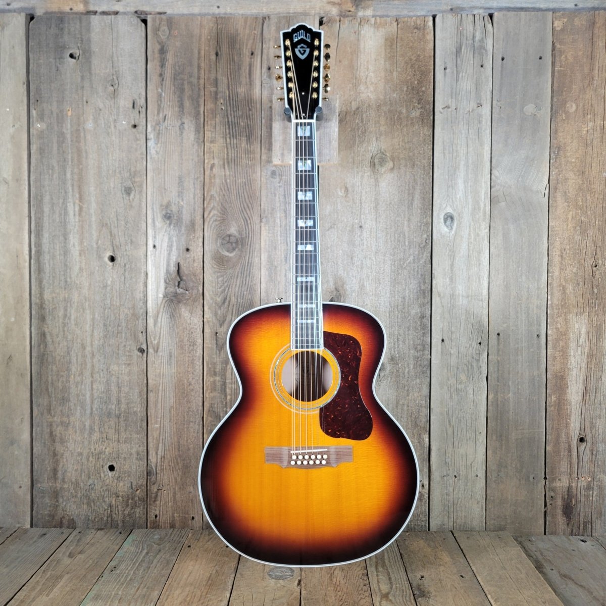 Guild F - 412 Jumbo 12 - String Acoustic Guitar Sunburst 2009 with Original Case - Mahar's Vintage Guitars
