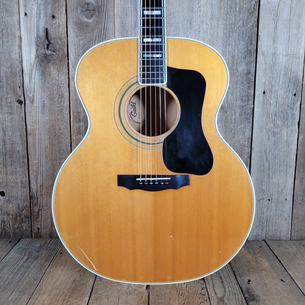 Guild F - 50 BLD Blonde 1976 – Vintage Jumbo Acoustic Guitar with Spruce & Maple Tonewoods - Mahar's Vintage Guitars