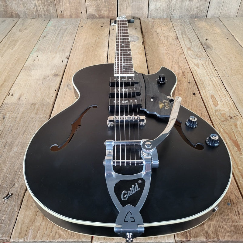 Guild Starfire I Jet 90 2021 – Satin Black SF - 1JET90/SBK w/Original Case - Mahar's Vintage Guitars