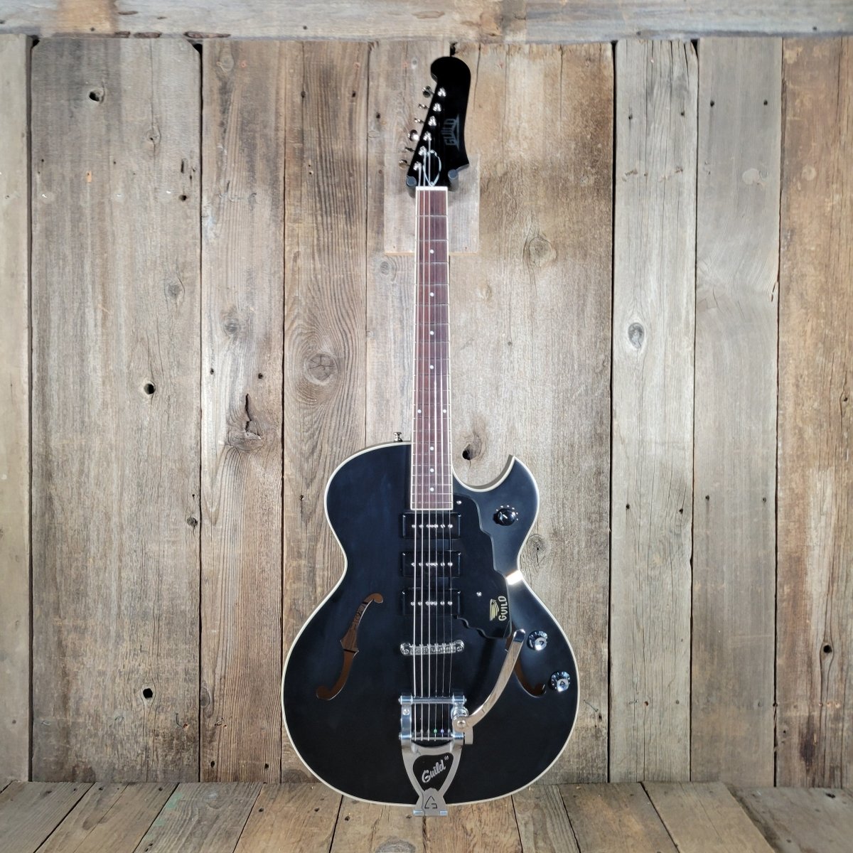 Guild Starfire I Jet 90 2021 – Satin Black SF - 1JET90/SBK w/Original Case - Mahar's Vintage Guitars