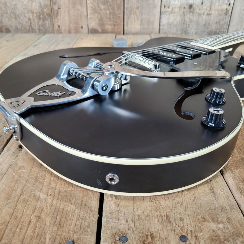 Guild Starfire I Jet 90 2021 – Satin Black SF - 1JET90/SBK w/Original Case - Mahar's Vintage Guitars