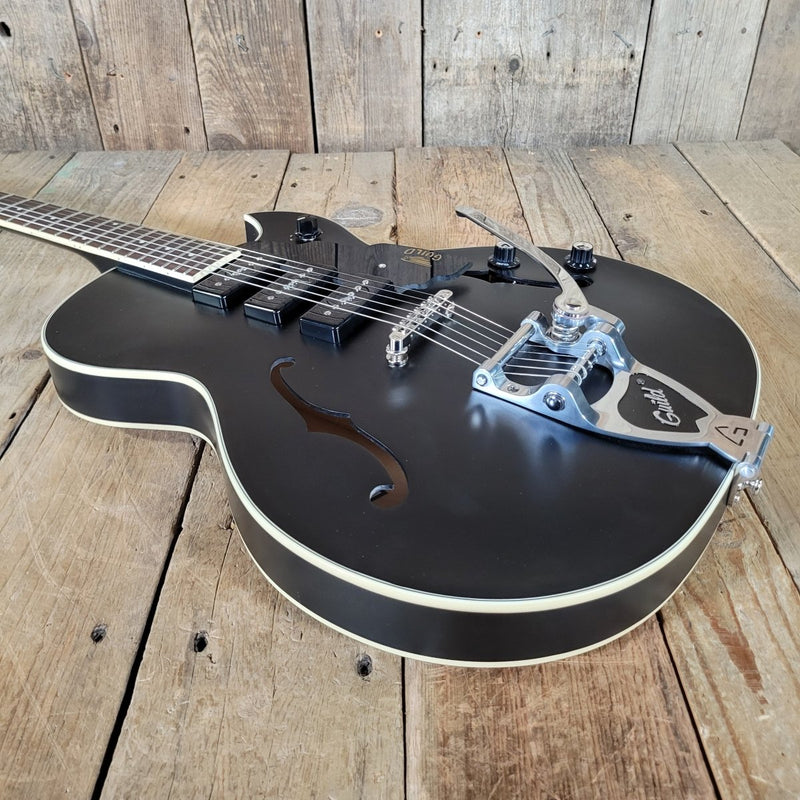 Guild Starfire I Jet 90 2021 – Satin Black SF - 1JET90/SBK w/Original Case - Mahar's Vintage Guitars
