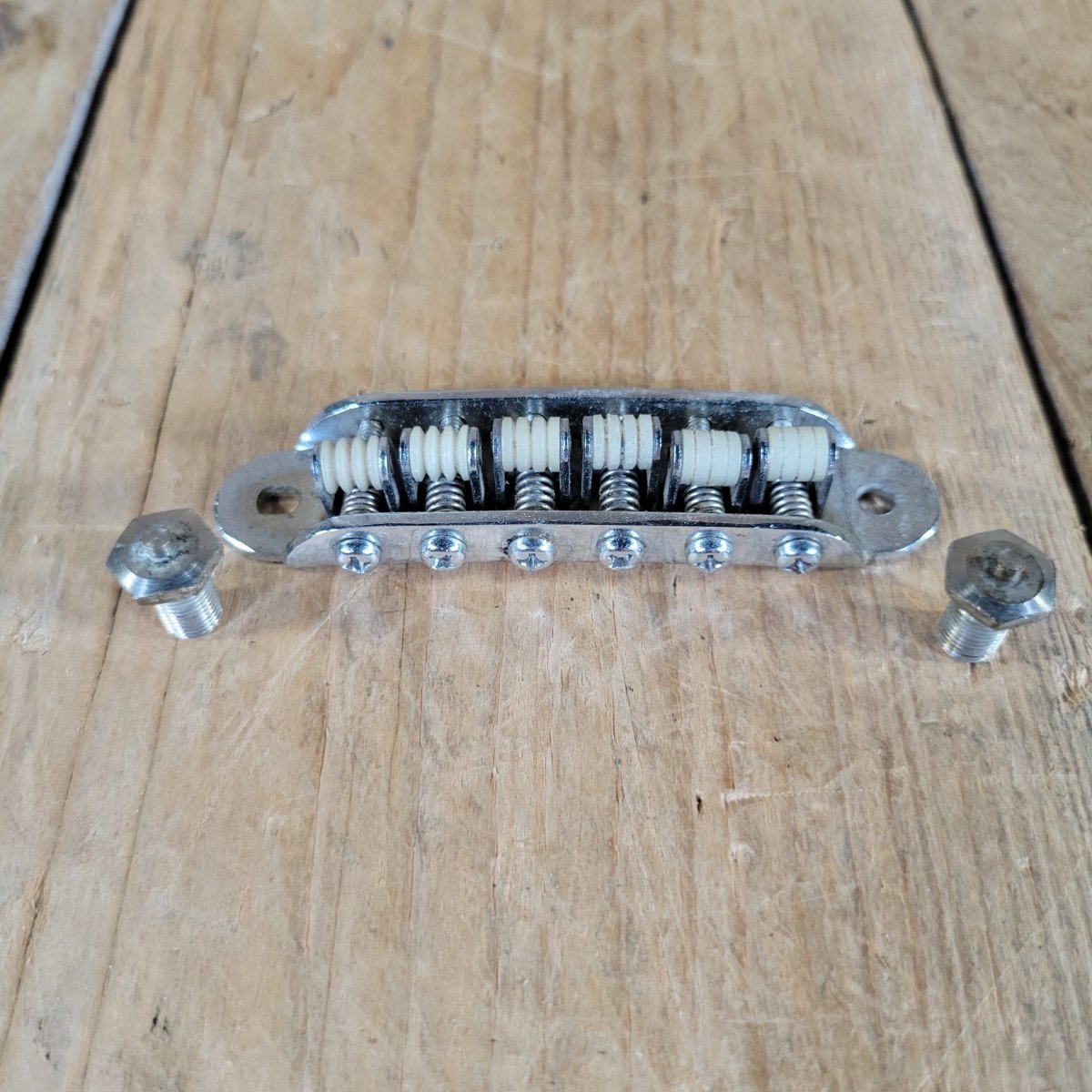 Harmony 1965 H17 Bobkat Replacement Bridge with Mounting Studs — Very Good - Mahar's Vintage Guitars