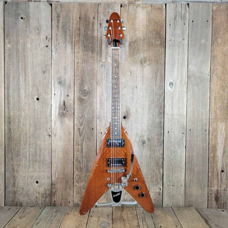 Harmony Flying V Electric Guitar 1980s – Modified with Bigsby Vibrato - Mahar's Vintage Guitars