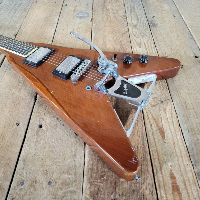 Harmony Flying V Electric Guitar 1980s – Modified with Bigsby Vibrato - Mahar's Vintage Guitars