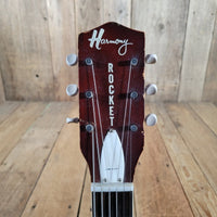 Harmony Rocket H53 Red with Bigsby with Floating Jazz Pickup - Nickel 1960s - Mahar's Vintage Guitars