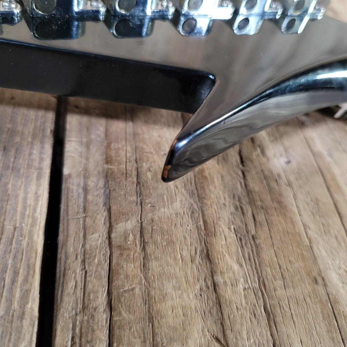 Hondo Death Dagger H - 1 1980s with original chip board case - Black - Mahar's Vintage Guitars