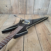 Hondo Death Dagger H - 1 1980s with original chip board case - Black - Mahar's Vintage Guitars
