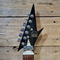 Hondo Death Dagger H - 1 1980s with original chip board case - Black - Mahar's Vintage Guitars