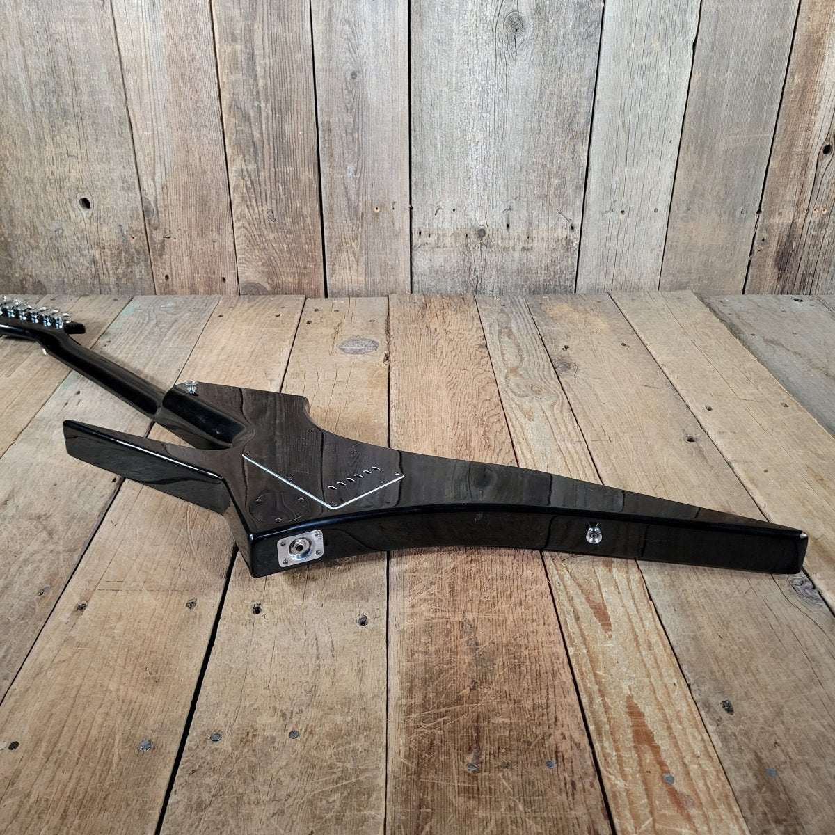 Hondo Death Dagger H - 1 1980s with original chip board case - Black - Mahar's Vintage Guitars