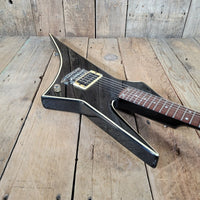 Hondo Death Dagger H - 1 1980s with original chip board case - Black - Mahar's Vintage Guitars
