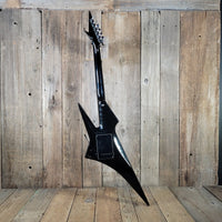 Hondo Death Dagger H - 1 1980s with original chip board case - Black - Mahar's Vintage Guitars