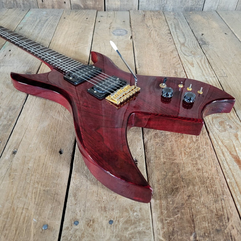 Hondo Formula 1 H - 785 Electric Guitar – 1980s Transparent Red, 24 - Fret Super Strat Style - Mahar's Vintage Guitars