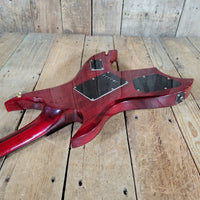 Hondo Formula 1 H - 785 Electric Guitar – 1980s Transparent Red, 24 - Fret Super Strat Style - Mahar's Vintage Guitars