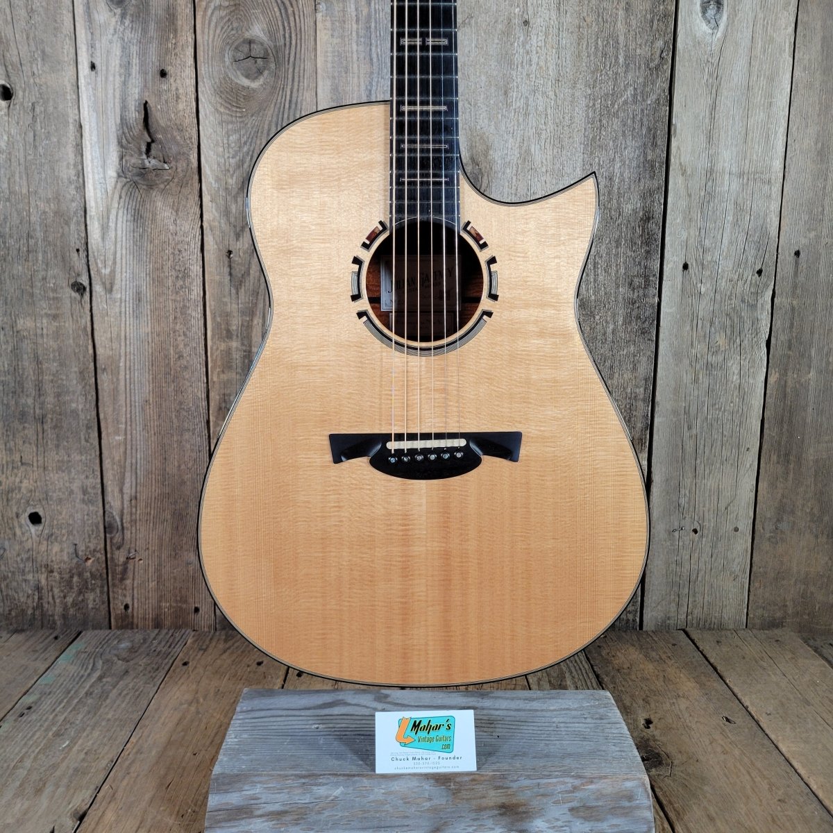 Julian Gaffney Modified Dreadnought 2019 Fiddleback Mahogany & Sitka Spruce - Mahar's Vintage Guitars