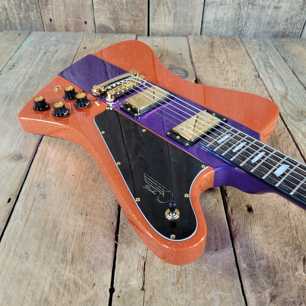 Kauer 2010s Banshee Custom Baritone Tangelo Purple Flake NM - Mahar's Vintage Guitars