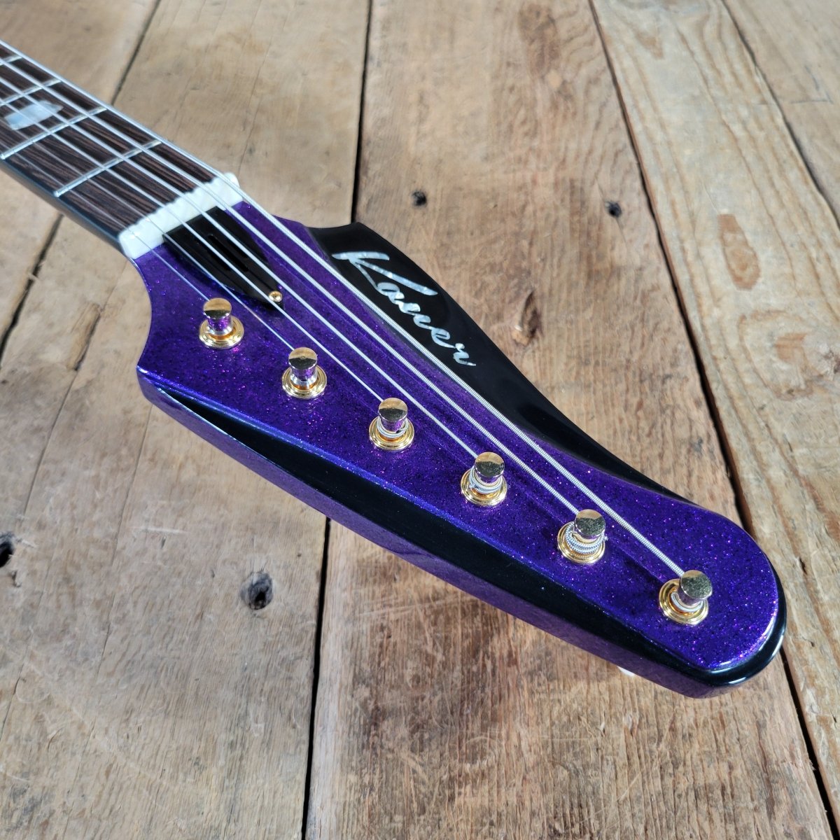 Kauer 2010s Banshee Custom Baritone Tangelo Purple Flake NM - Mahar's Vintage Guitars