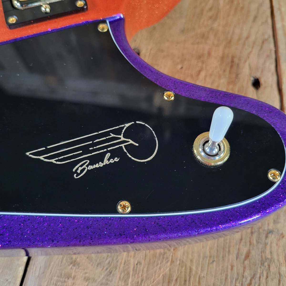 Kauer Banshee Custom Firebird Tangelo Purple Flake 3PU NM - Mahar's Vintage Guitars