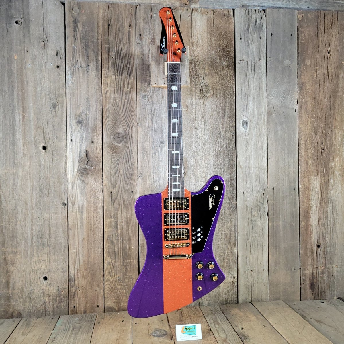 Kauer Banshee Custom Firebird Tangelo Purple Flake 3PU NM - Mahar's Vintage Guitars