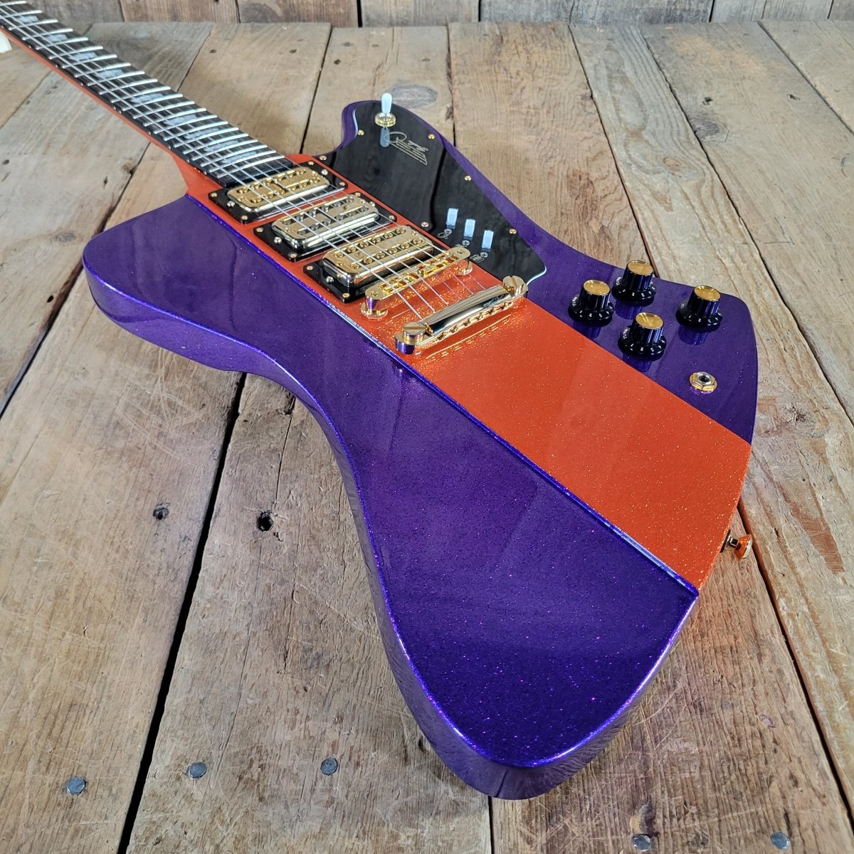 Kauer Banshee Custom Firebird Tangelo Purple Flake 3PU NM - Mahar's Vintage Guitars
