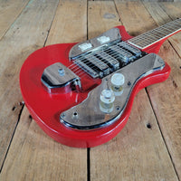 Kawai S-180 1964–1967 Red Like Teisco SS-4L Hound Dog Taylor Electric Guitar, No Case - Mahar's Vintage Guitars