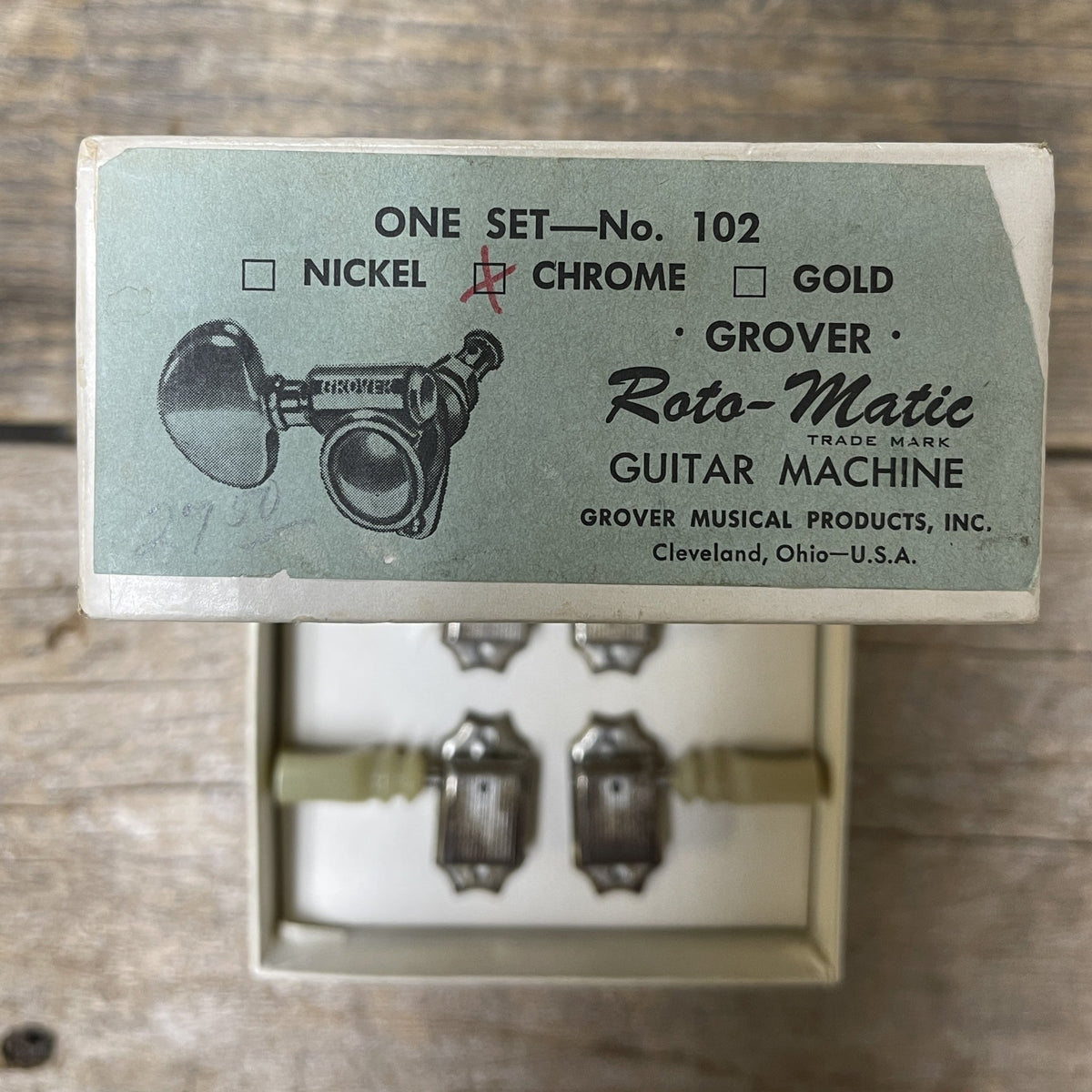 Kluson Single Line Double Ring Vintage Deluxe Tuners 3+3 3 per side tuning machines Gibson Les Paul Burst ES - Mahar's Vintage Guitars