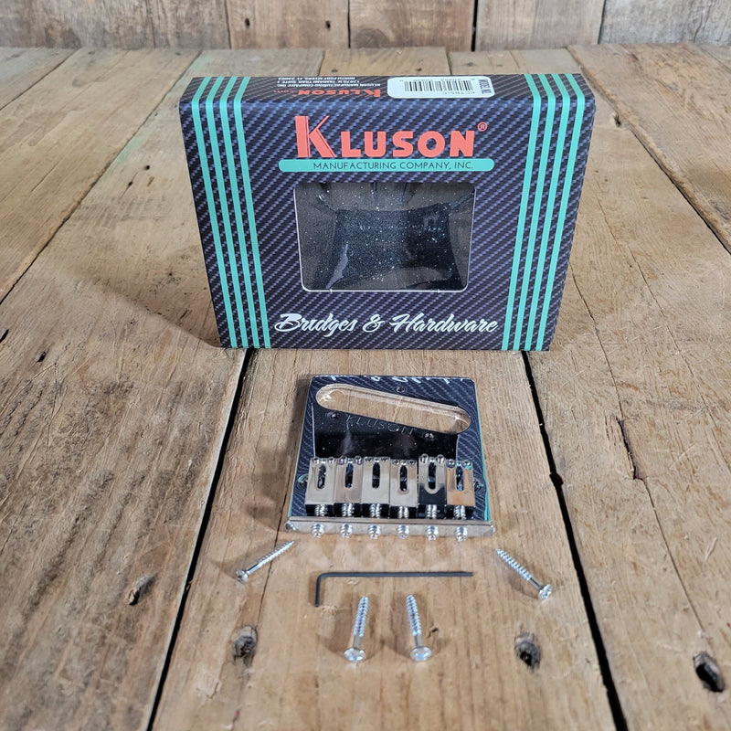 Kluson Telecaster Bridge KCTBS - C – 6 Saddle Chrome Bridge for Fender Telecaster Guitars - Mahar's Vintage Guitars