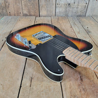 Logan Tele Custom (Esquire) Sunburst Figured Maple Neck Double Bound w/Tweed Hard Case, Excellent - Mahar's Vintage Guitars
