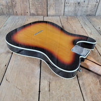 Logan Tele Custom (Esquire) Sunburst Figured Maple Neck Double Bound w/Tweed Hard Case, Excellent - Mahar's Vintage Guitars
